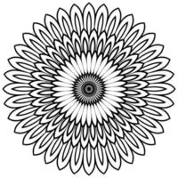 overzicht mandala. sier ronde doodle bloem geïsoleerd op een witte achtergrond. geometrische cirkel element. vector
