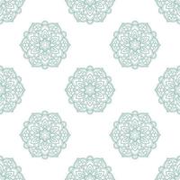 fantasie mint naadloze patroon met decoratieve mandala. abstracte ronde doodle bloem achtergrond. bloemen geometrische cirkel. vector