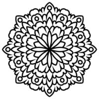 zwarte omtrek bloem mandala. vintage decoratief element. sier ronde doodle bloem geïsoleerd op een witte achtergrond. geometrische cirkel element. vector