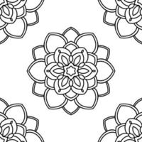 fantasie naadloos patroon met decoratieve mandala. abstracte ronde doodle bloem achtergrond. bloemen geometrische cirkel. vector