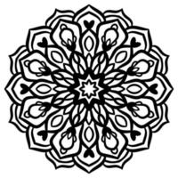 overzicht mandala. sier ronde doodle bloem geïsoleerd op een witte achtergrond. geometrische cirkel element. vector