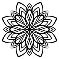 overzicht mandala. sier ronde doodle bloem geïsoleerd op een witte achtergrond. geometrische cirkel element. vector