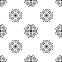 fantasie naadloos patroon met decoratieve mandala. abstracte ronde doodle bloem achtergrond. bloemen geometrische cirkel. vector