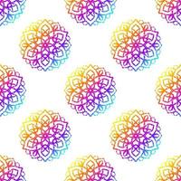 fantasie gradiënt naadloos patroon met decoratieve mandala. abstracte ronde doodle bloem achtergrond. bloemen geometrische cirkel. vector
