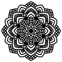 zwarte omtrek bloem mandala. vintage decoratief element. sier ronde doodle bloem geïsoleerd op een witte achtergrond. geometrische cirkel element. vector