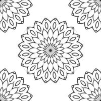 fantasie naadloos patroon met decoratieve mandala. abstracte ronde doodle bloem achtergrond. bloemen geometrische cirkel. vector