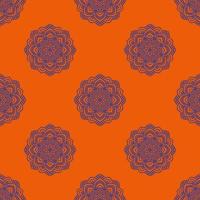 fantasie naadloos patroon met decoratieve mandala. abstracte ronde doodle bloem achtergrond. bloemen geometrische cirkel. vector