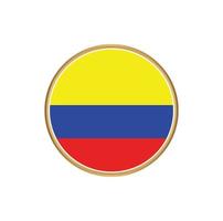 vlag van colombia met gouden frame vector