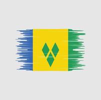 sint vincent en de grenadines vlag penseelstreek. nationale vlag vector