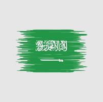 Saoedi-Arabië vlag penseelstreek. nationale vlag vector