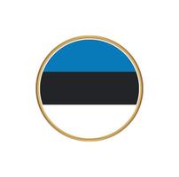 Estland vlag met gouden frame vector