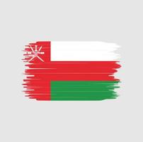 oman vlag penseelstreek. nationale vlag vector