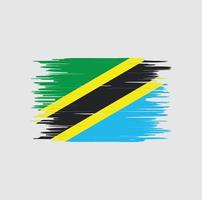 Tanzania vlag penseelstreek. nationale vlag vector