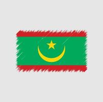 Mauritanië vlag penseelstreek. nationale vlag vector