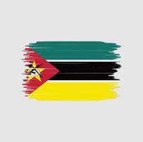 Mozambikaanse vlag penseelstreek. nationale vlag vector