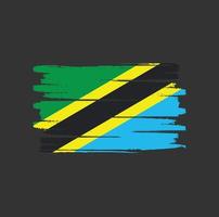 penseelstreken vlag van Tanzania vector