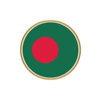 vlag van Bangladesh met gouden frame vector