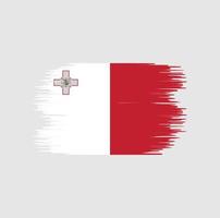 malta vlag penseelstreek. nationale vlag vector