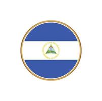 vlag van nicaragua met gouden frame vector