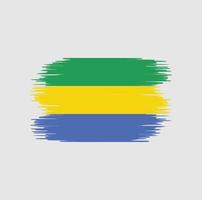 Gabon vlag penseelstreek. nationale vlag vector