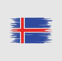 IJslandse vlag penseelstreek. nationale vlag vector