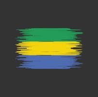Gabon vlag penseelstreek. nationale vlag vector