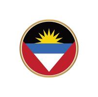 vlag van antigua en barbuda met gouden frame vector