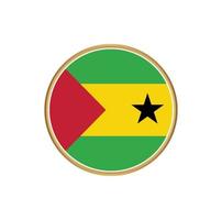 Sao Tomé en Principe vlag met gouden frame vector