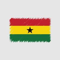 ghana vlag penseelstreek. nationale vlag vector