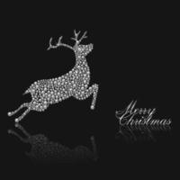 Diamond Studded Reindeer Kerstmis Vector Achtergrond