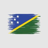 de vlag van de Salomonseilanden penseelstreek. nationale vlag vector