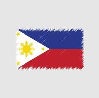 Filippijnse vlag penseelstreek. nationale vlag vector