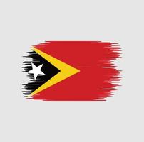 timor leste vlag penseelstreek. nationale vlag vector