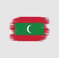 Maldiven vlag penseelstreek. nationale vlag vector