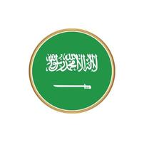 vlag van saoedi-arabië met gouden frame vector
