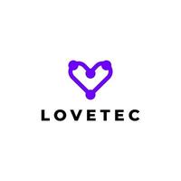 tech liefdeshart logo plat vector