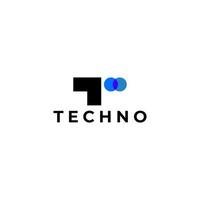 tech t logo abstract plat modern vector