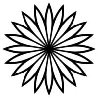 overzicht mandala. sier ronde doodle bloem geïsoleerd op een witte achtergrond. geometrische cirkel element. vector