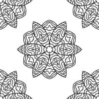 fantasie naadloos patroon met decoratieve mandala. abstracte ronde doodle bloem achtergrond. bloemen geometrische cirkel. vector