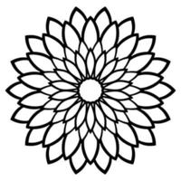 overzicht mandala. sier ronde doodle bloem geïsoleerd op een witte achtergrond. geometrische cirkel element. vector