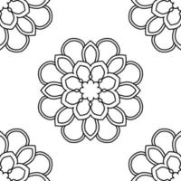 fantasie naadloos patroon met decoratieve mandala. abstracte ronde doodle bloem achtergrond. bloemen geometrische cirkel. vector