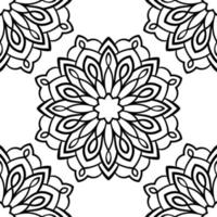 fantasie naadloos patroon met decoratieve mandala. abstracte ronde doodle bloem achtergrond. bloemen geometrische cirkel. vectorillustratie. vector