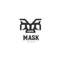 minimalistische tribale masker logo sjabloon voor ambachtelijke industrie vector