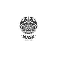 embleem stammenmasker logo concept, abstract logo voor kunst vector