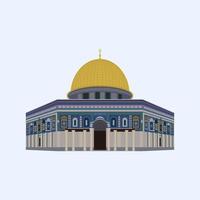 al aqsa moskee - koepel van rock jeruzalem vectorillustratie vector