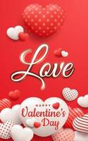 realistische zoete harten Valentijnsdag banner vector
