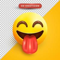 3D-emoji ogen sluiten met tong uit vector