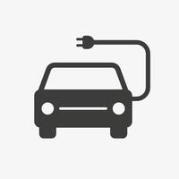 elektrische auto vector pictogram geïsoleerd op een witte achtergrond