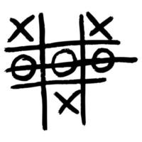 Tic Tac Toe geschetst geïsoleerd. vintage spel in de hand getekende stijl. vector