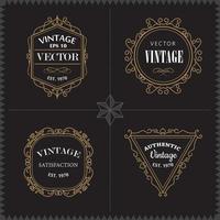 luxe logo's set sjabloon vintage badge frame bloeit elegant vector